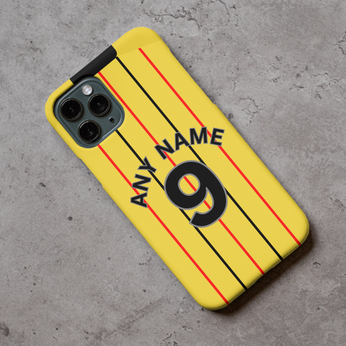 Watford 2024-2025 Home Football Shirt (choose any Name and Number) Protective Premium Rubber Silicone Phone Case