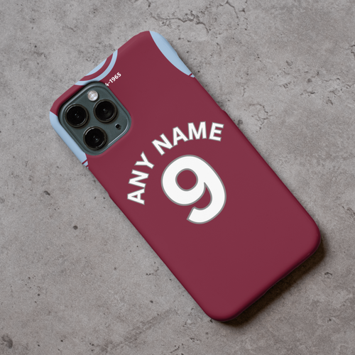 WH London Claret & Blue 2024-2025 Home Football Shirt (choose any Name and Number) Protective Premium Rubber Silicone Phone Case