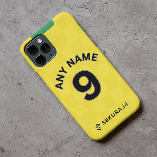 Norwich City 2024-2025 Home Football Shirt (choose any Name and Number) Protective Premium Rubber Silicone Phone Case