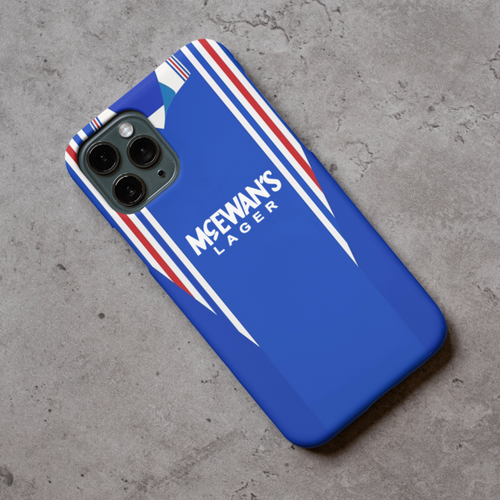 Rangers Retro Home Football Shirt Premium Protective Silicone Rubber Phone Case