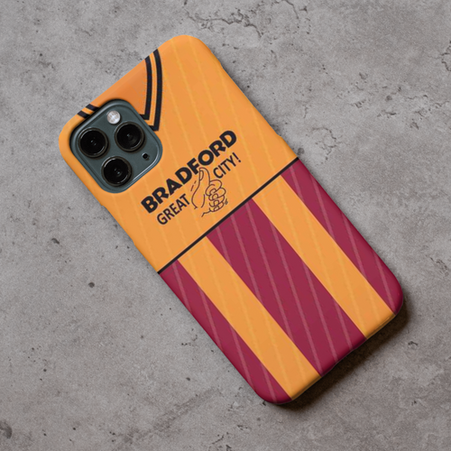 Bradford City Retro Football Shirt Protective Premium Hard Rubber Silicone Phone Case Cover