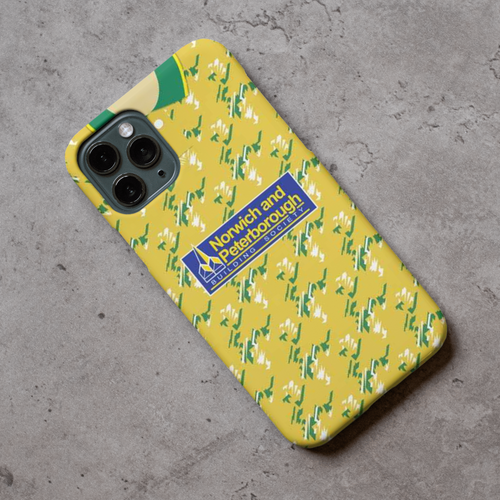 Norwich Retro Shirt Protective Premium Hard Rubber Silicone Phone Case Cover