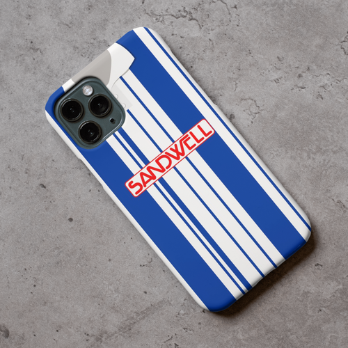 West Brom Retro Shirt Rubber Premium Phone Case (Free P&P)