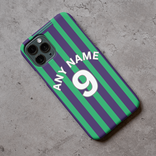 Hibs 2024-2025 Away Football Shirt (choose any Name and Number) Protective Premium Rubber Silicone Phone Case