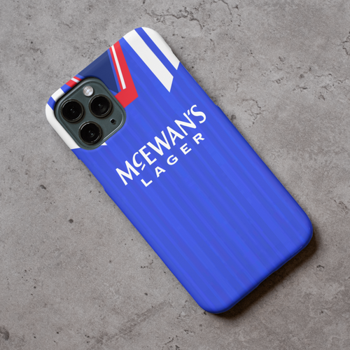 Rangers Retro Home Football Shirt Premium Protective Silicone Rubber Phone Case