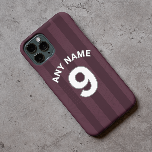 Hearts 2024-2025 Home Football Shirt (choose any Name and Number) Protective Premium Rubber Silicone Phone Case (Copy)