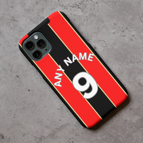 Bournemouth 2024-2025 Home Football Shirt (choose any Name and Number) Protective Premium Rubber Silicone Phone Case