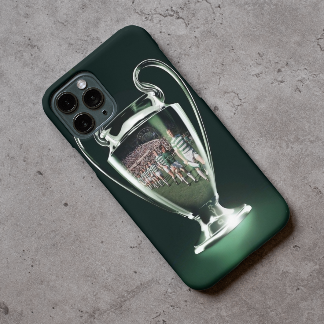 Glasgow Green & White European Cup Hard Rubber Silicone Premium Phone Case (Free P&P)